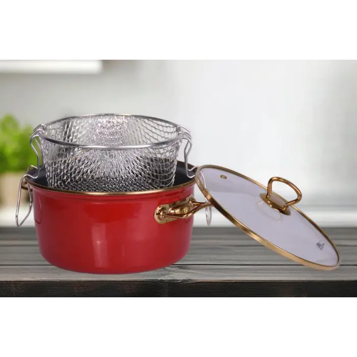 Red Emaye Kızartma Tenceresi 22 cm