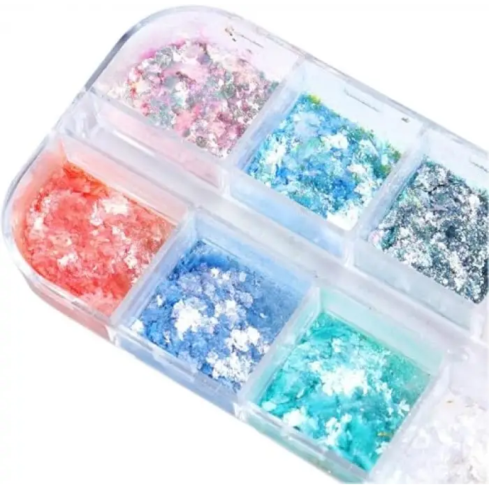 Renkli İnce Folyo Glitter Nail Art Pulları
