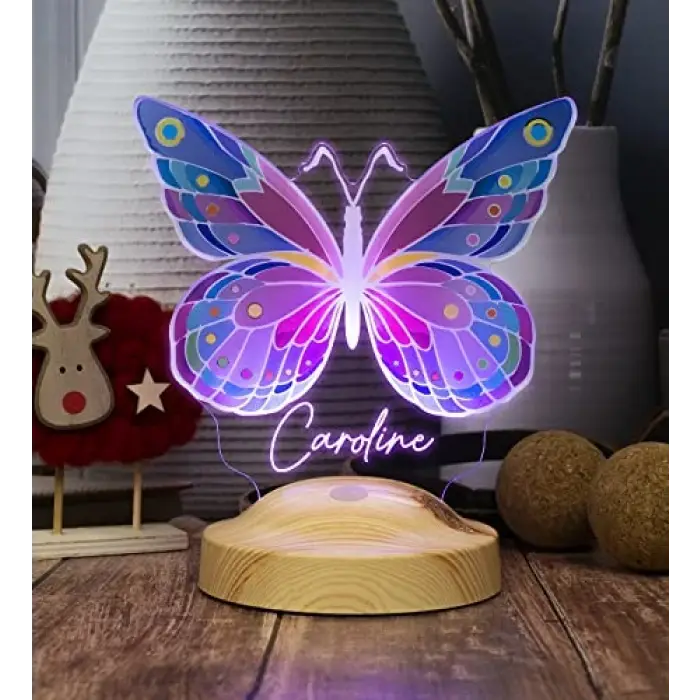 Renkli Kelebek Tasarımlı LED Gece Lambası