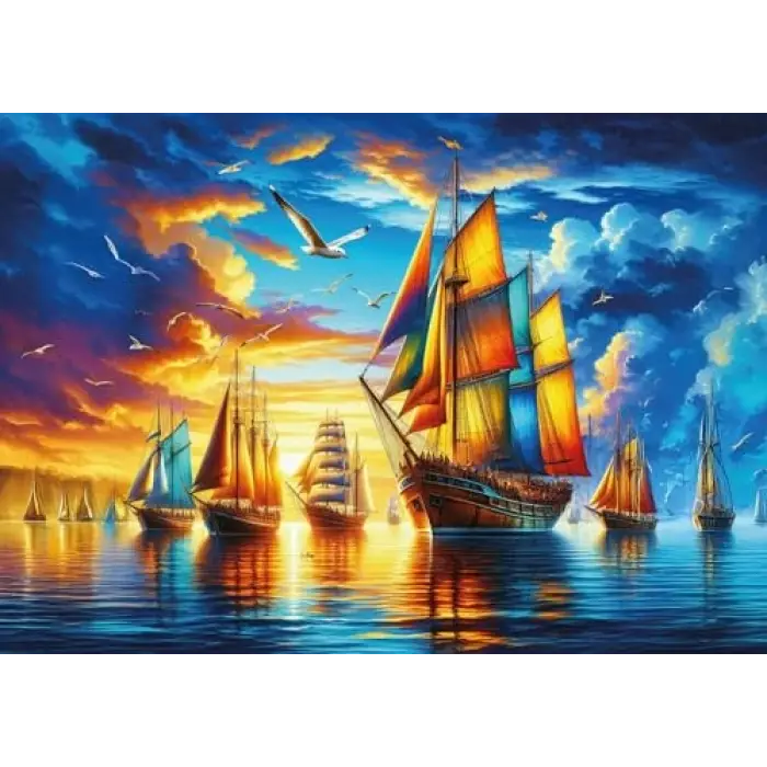 Renkli Yelken Limanı 500 Parça Puzzle
