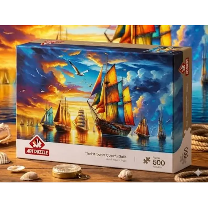 Renkli Yelken Limanı 500 Parça Puzzle