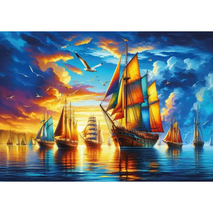 Renkli Yelken Limanı 500 Parça Puzzle