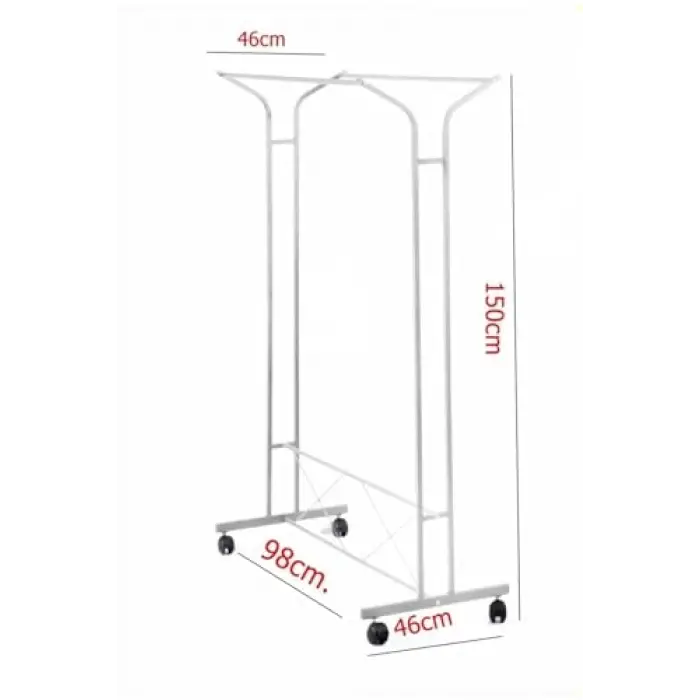 Retohome V Konfeksiyon Ayaklı Tekerlekli Askı Siyah