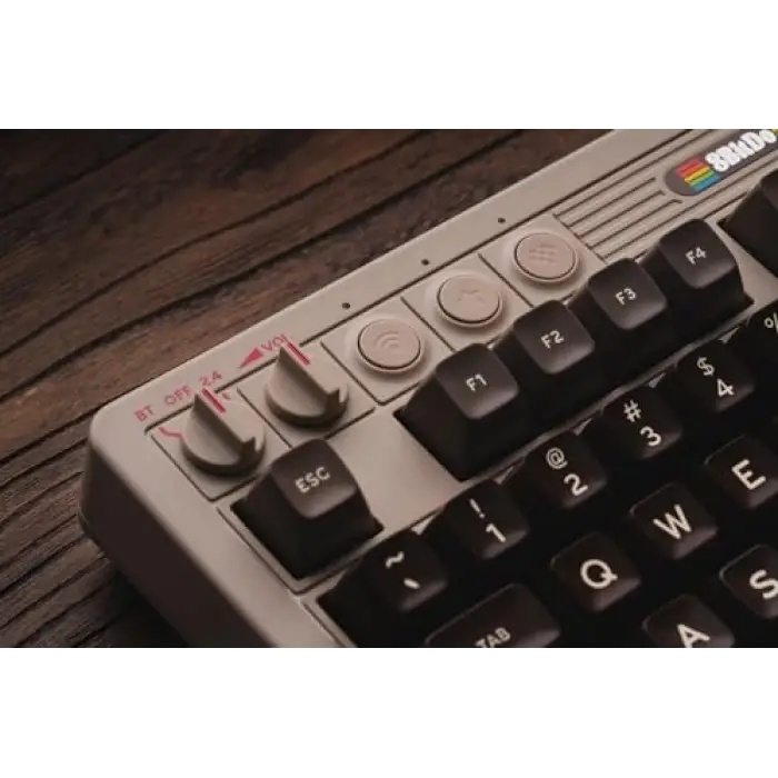 Retro Mekanik Klavye, Bluetooth/2.4G/USB-C Hot Swappable, 87 Tuşlu, Windows ve Android uyumlu, C64 Edition, Qwerty İngilizce