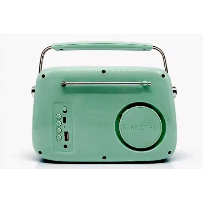 Retro Tasarımlı Bluetooth FM Radyo (Mint Yeşil)