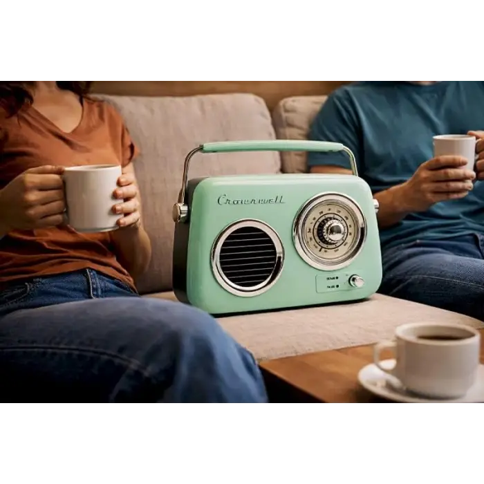 Retro Tasarımlı Bluetooth FM Radyo (Mint Yeşil)