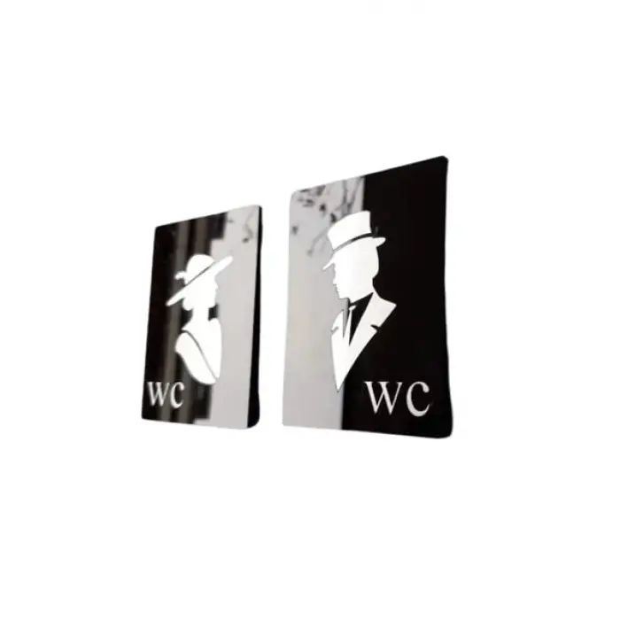 Retro Tasarımlı WC Yönlendirme Tabelası