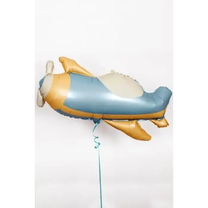 Retro Uçak Folyo Balon Mavi