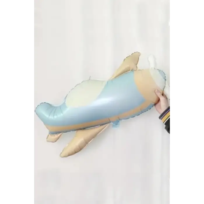 Retro Uçak Folyo Balon Mavi