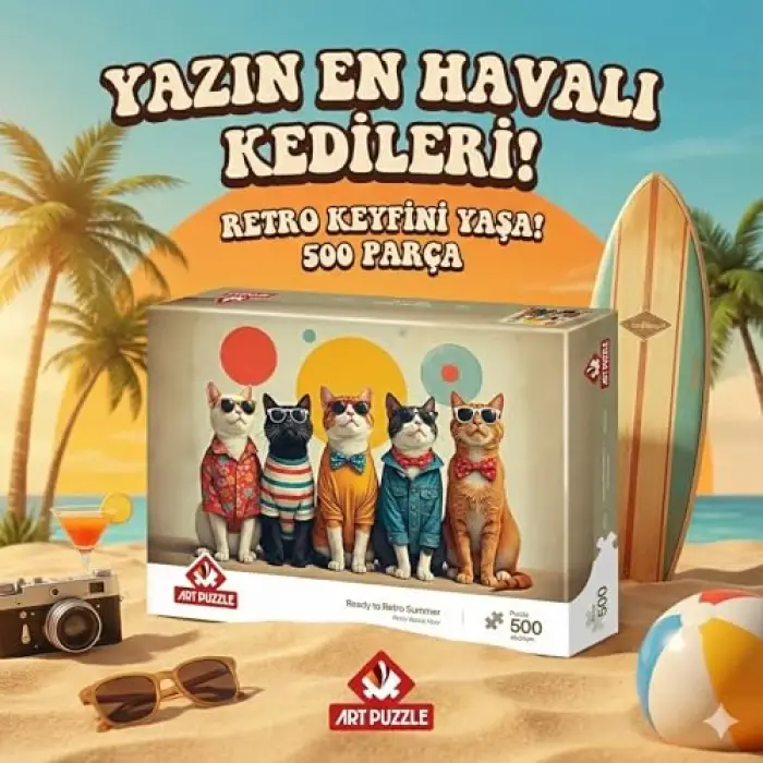 Retro Yazına Hazır 500 Parça Puzzle