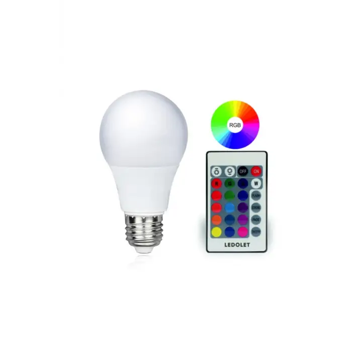 Rgb Led Ampül 220V 9W E27 Kumandalı Ledolet