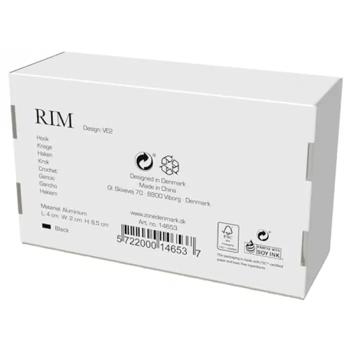 Rim Kanca, 4 x 2 x 8,5 cm, Siyah