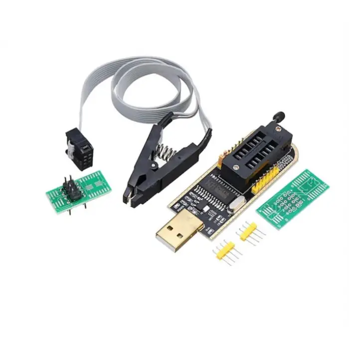 Robodünya Usb Bios Flash Eeprom Programlayıcı Ch341A + Soıc8 Sop8 Test Klipsi
