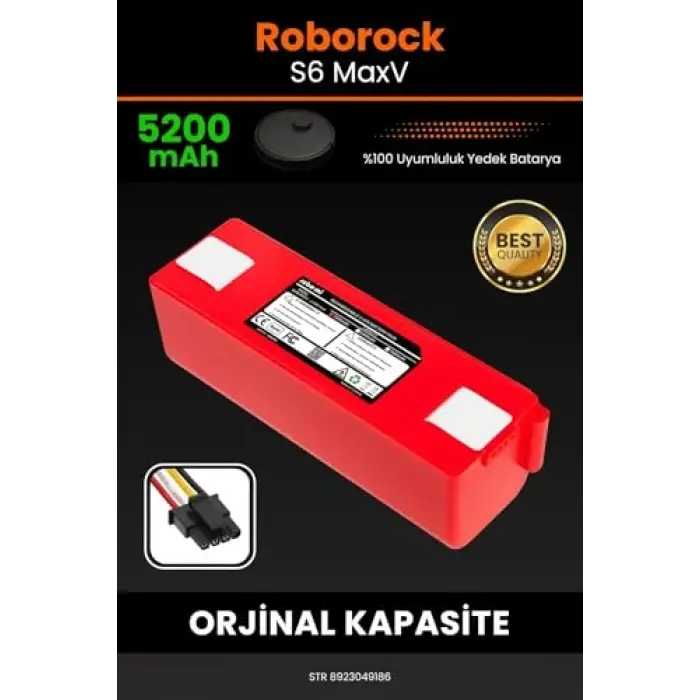 Roborock S6 Max V robot süpürge için 5200 mAh batarya