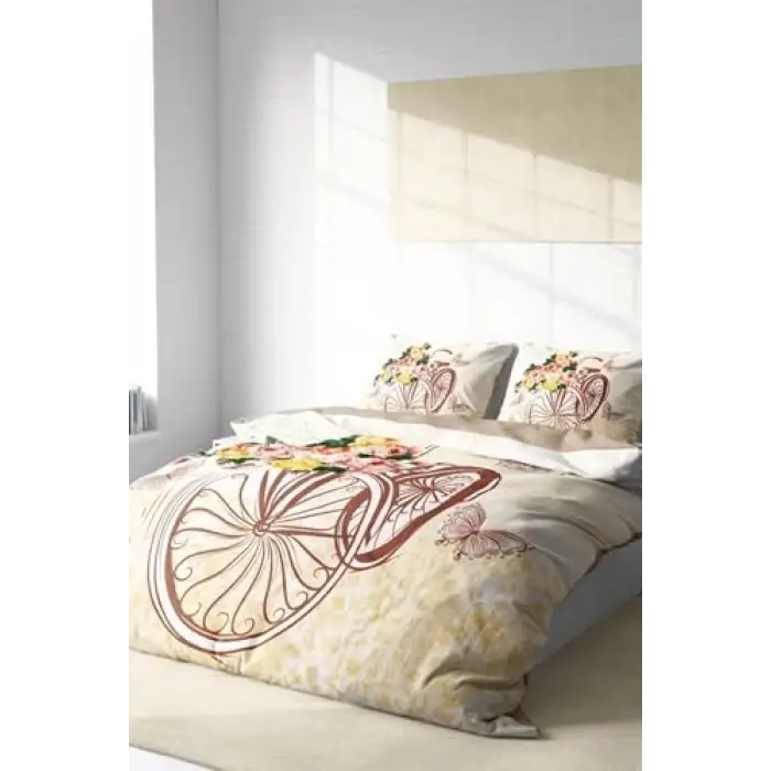 Romantic Bicycle Modern Çift Kişilik Nevresim Takımı, monohome4036