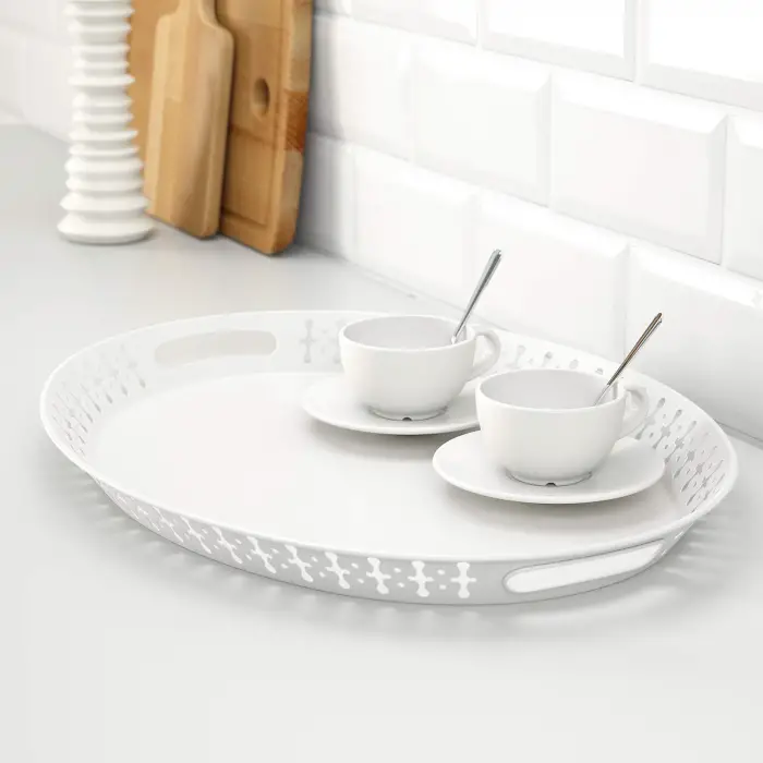 ROMANTISK Tepsi, 52x39 cm, Beyaz