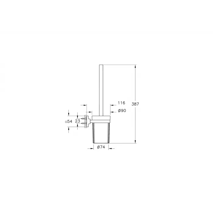 Root A44811 Duvardan Tuvalet Fırçalığı, Krom