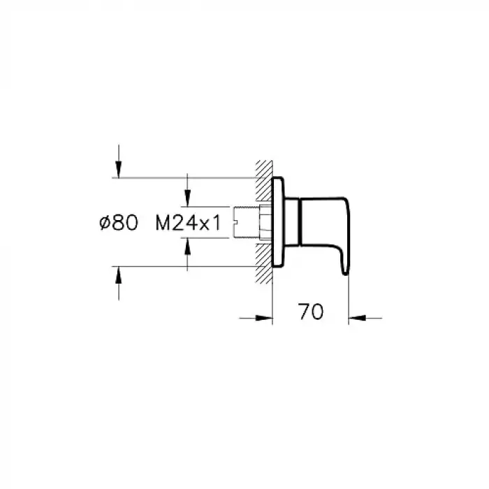 Root Round A42730 Ankastre Stop Valf, Krom, Sıva Üstü