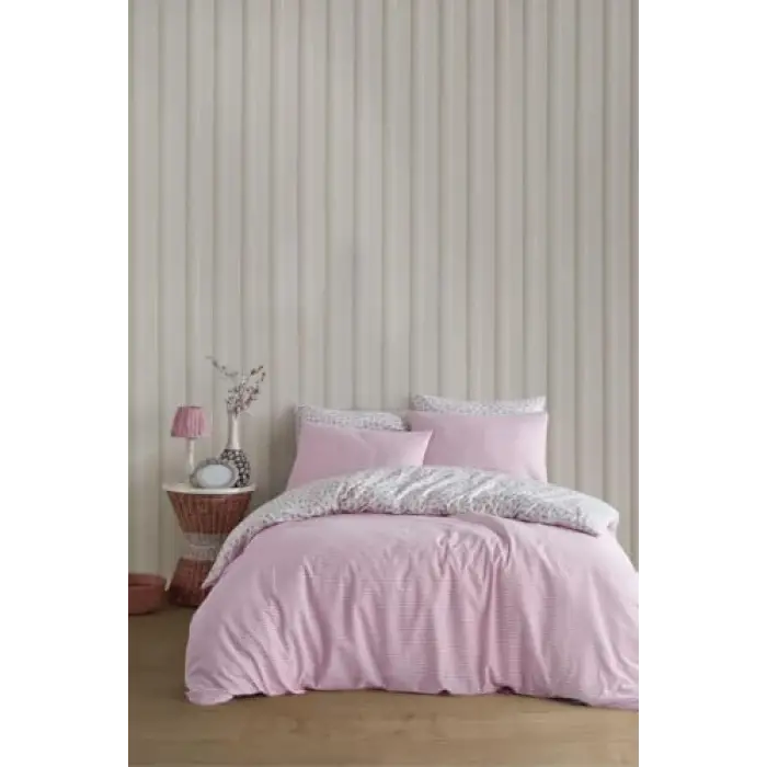 Rosie Tek Kişilik Ranforce Nevresim Seti, Pembe