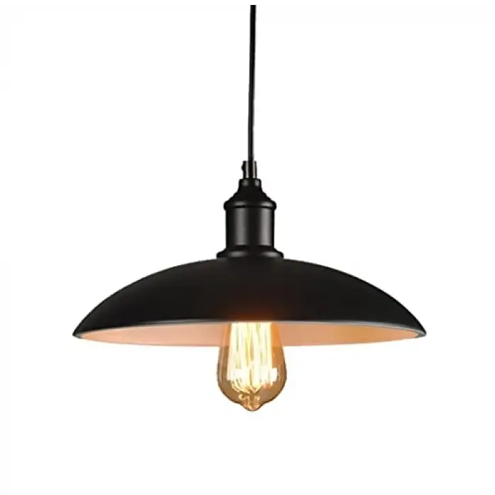 Rsylight Retro Metal Sarkıt Avize Rustik Tekli Sarkıt Siyah Rt2023000
