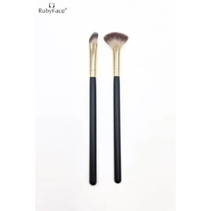 ruby face 2li Makyaj Fırça Seti - Aydınlatıcı (Highlighter) Fırça & Açılı Gölgeleme