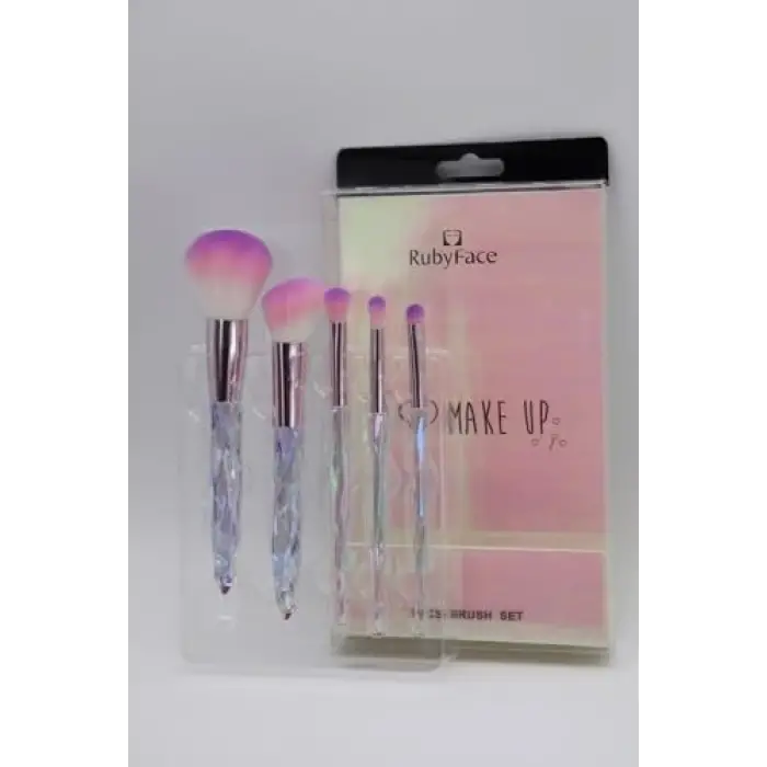 ruby face 5li Kristal Makyaj Fırça Seti (beyaz)