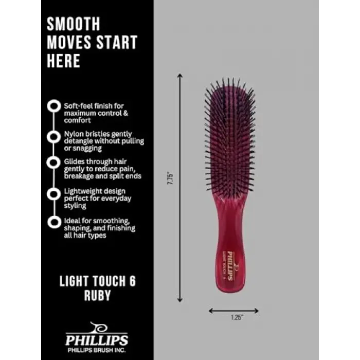 Ruby Light Touch 6 Saç Fırçası - Mücevher Koleksiyonunun Bir Parçası