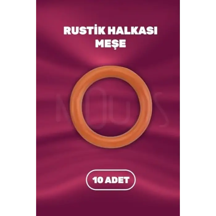 Rustik Perde Halkası, Meşe Renk, 10 Adet