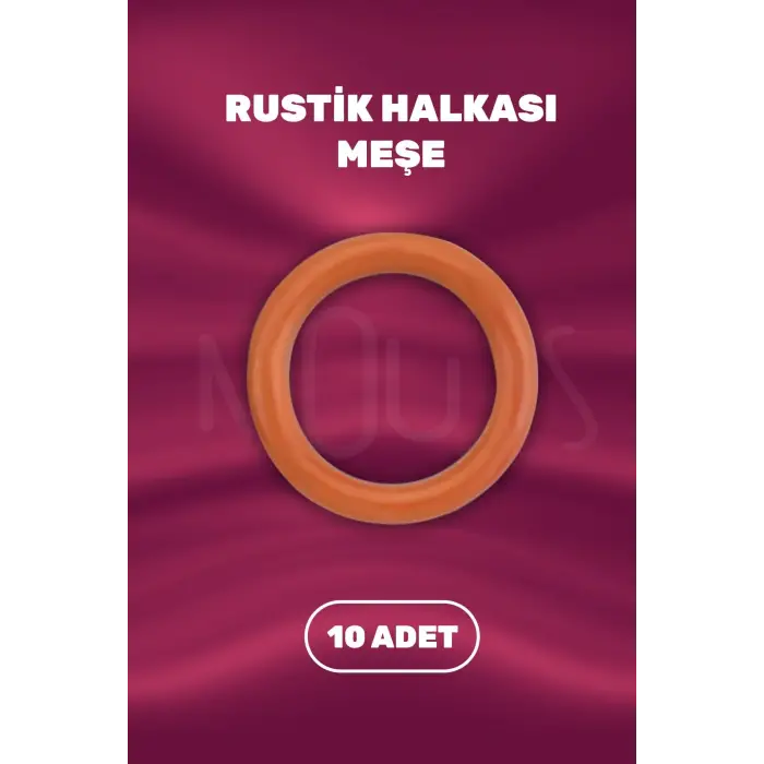 Rustik Perde Halkası, Meşe Renk, 10 Adet