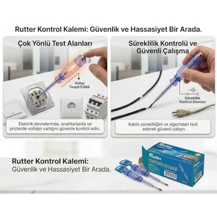 Rutter 1 Adet Düz Uçlu Kontrol Kalemi