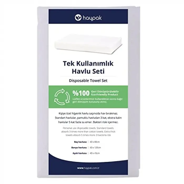 S boy tek kullanımlık havlu seti, 3lü, 12 adet