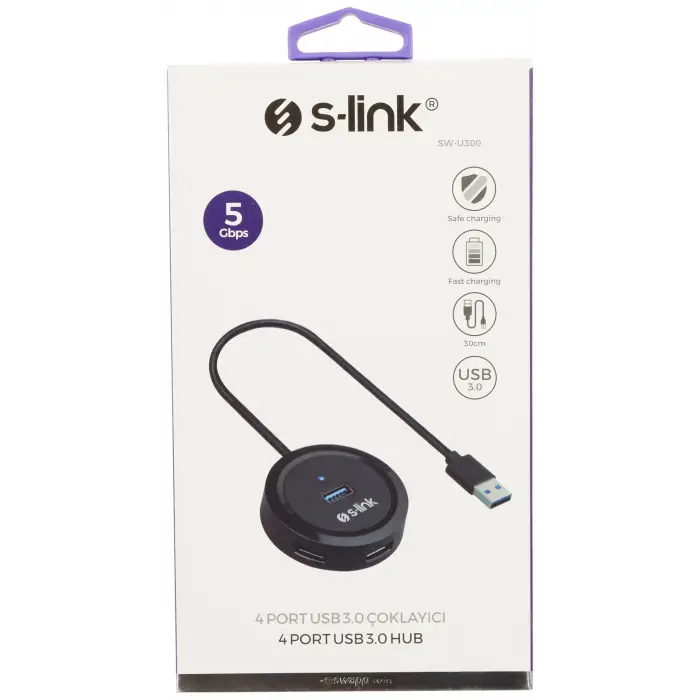 S-link SW-U300 4 Port Usb 3.0 Gri Usb Hub