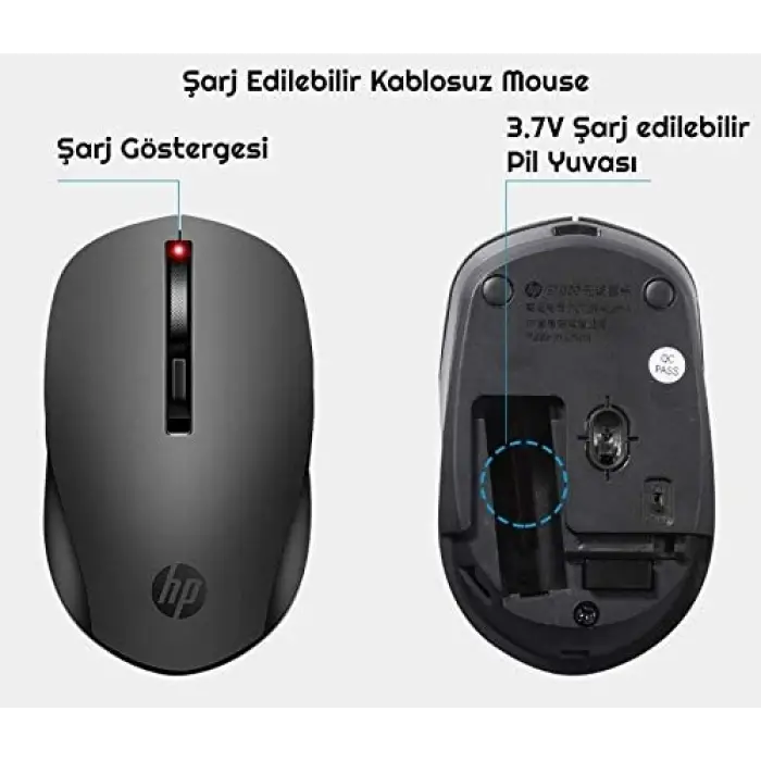 S1000 Plus Kablosuz Mouse, Siyah