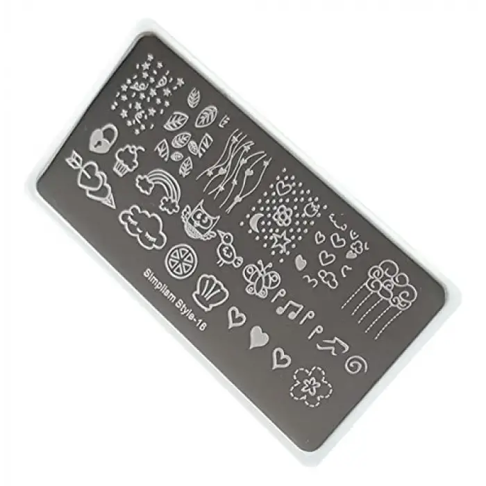 S16 nail art stamping baskı plakası