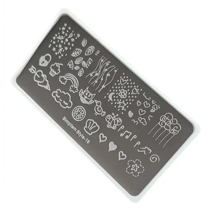 S16 nail art stamping baskı plakası