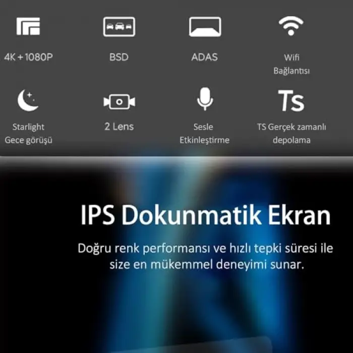 S3 4K Ips Ekran Araç Kamerası