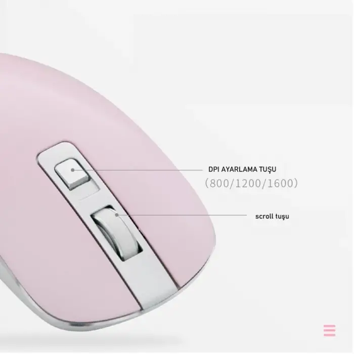 S4000 Kablosuz Sessiz Mouse, Pembe