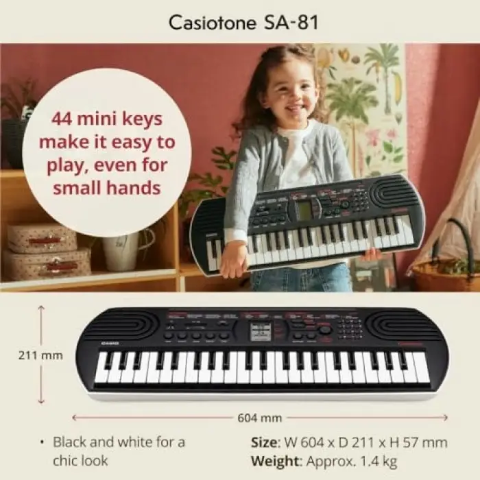 SA-81 Mini klavye; 44 mini tuşlu, siyah