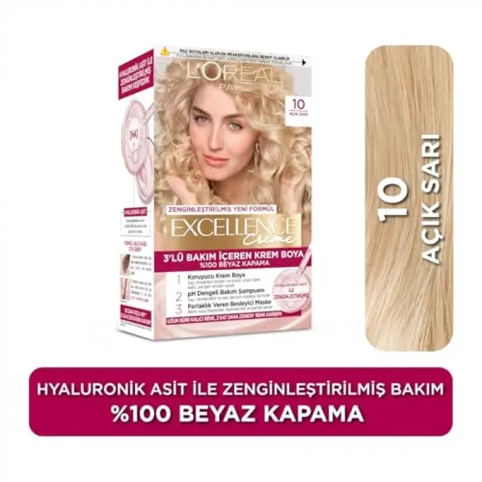 Saç Boyası 10 Açık Sarı
