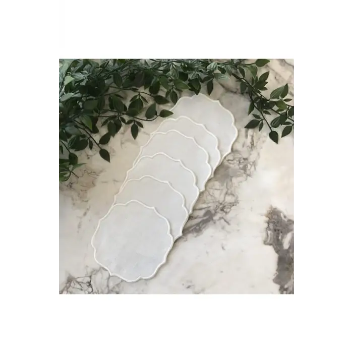 Sade Ekru Kokteyl Peçetesi, 6lı