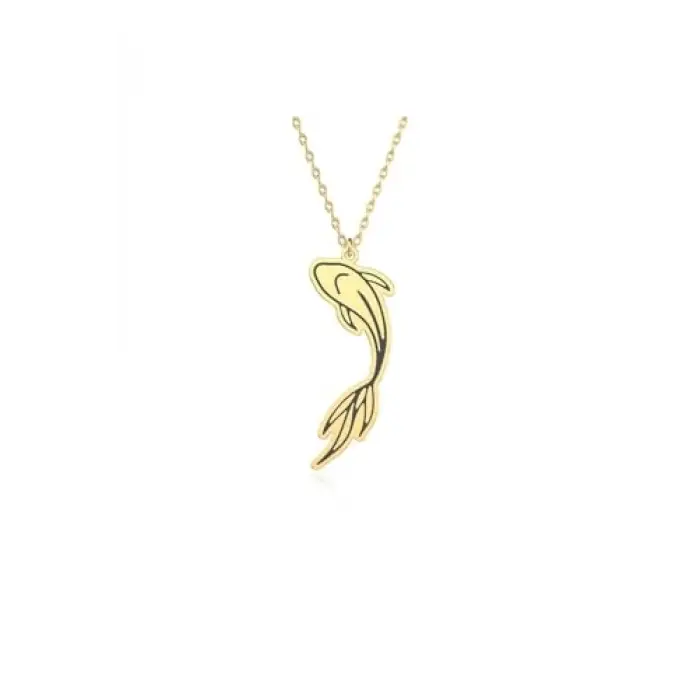 Sade Koi Balığı Gümüş Kolye, Gold