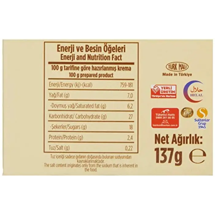 Sade Pasta Kreması, 137 g