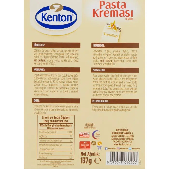 Sade Pasta Kreması, 137 g