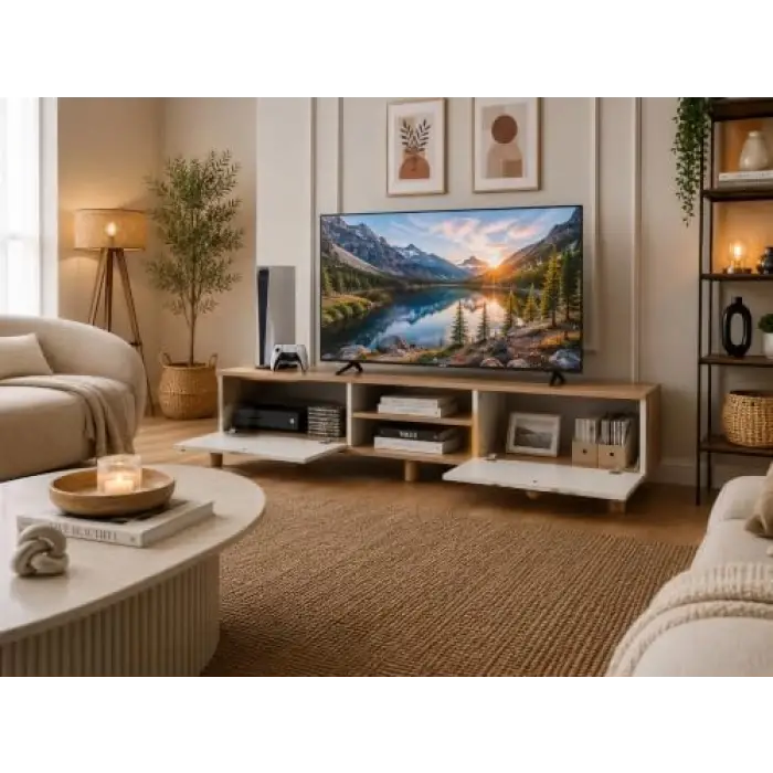 Safir Meşe-Beyaz Televizyon Ünitesi