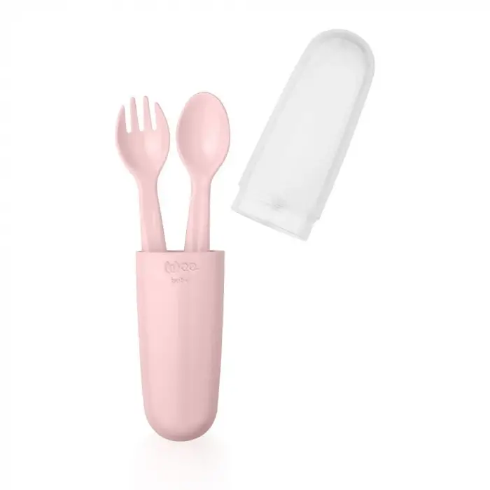 Saklama Kutulu Çatal Kaşık Seti - PEMBE