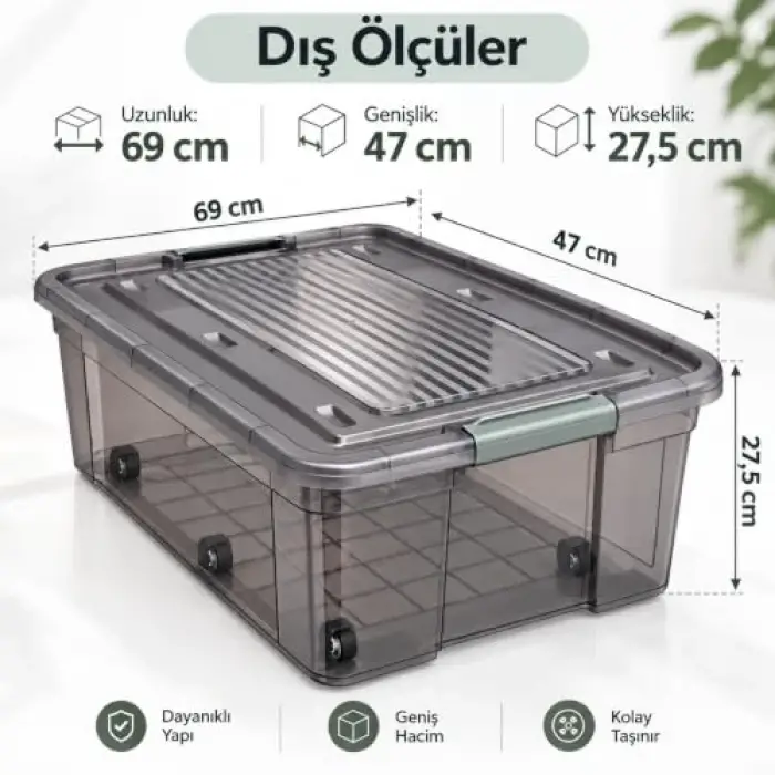 Saklama Kutusu, Tekerlekli Şeffaf