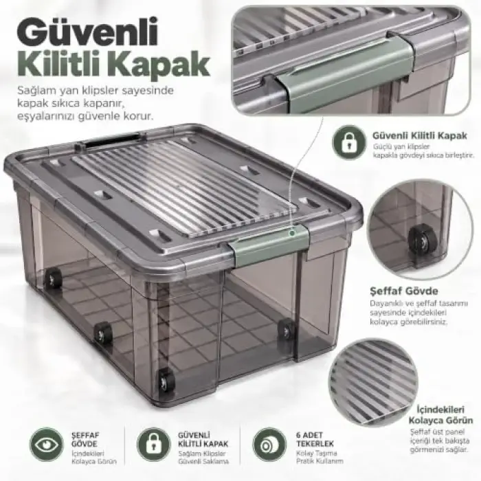 Saklama Kutusu, Tekerlekli Şeffaf