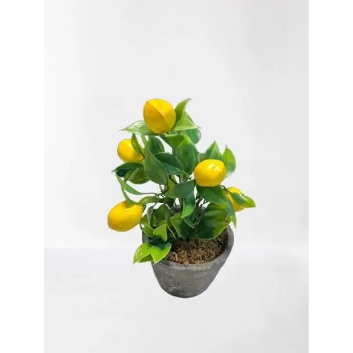 Saksılı Dekoratif Yapay Limon Ağacı