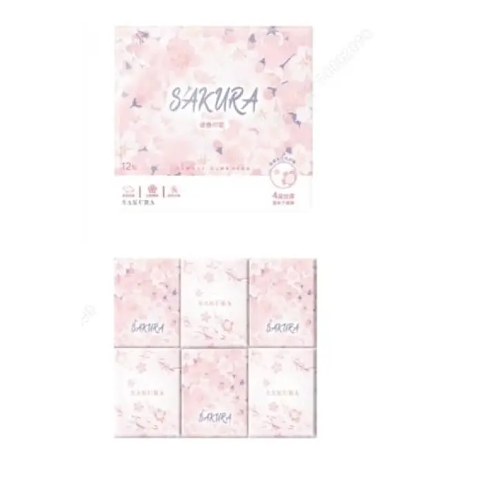Sakura Serisi Kağıt Mendil, (18 Adet)