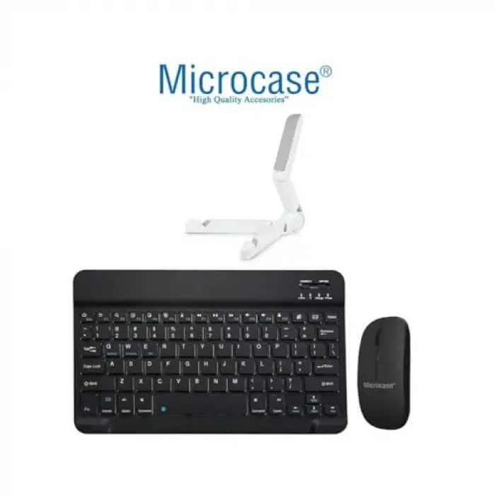 Samsung Galaxy Tab A11 Plus 11 inch için Bluetooth Klavye (TR Sticker) + Bluetooth Mouse + Tablet Standı - AL2765